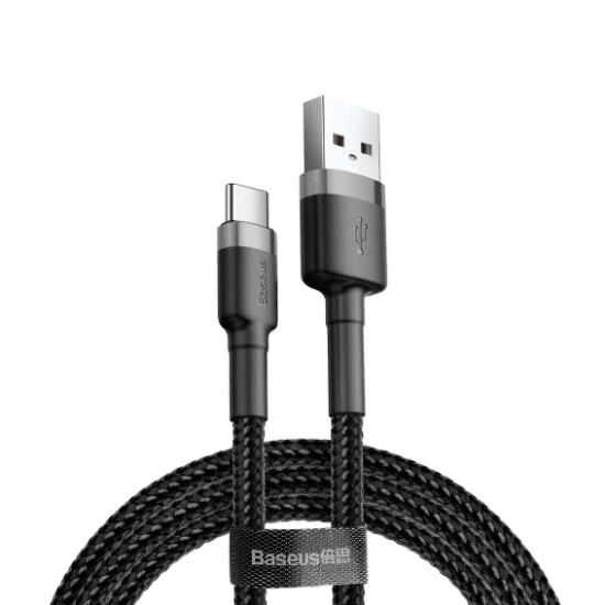 Baseus Kevlar USB Cable Type-C 2A 2m CATKLF-CG1 Grey/Black | კაბელი