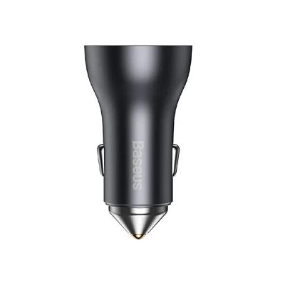Baseus Golden Contactor Max Dual Fast Charge Car Charger C+C 60W CGJM000213 Dark Grey | damteni