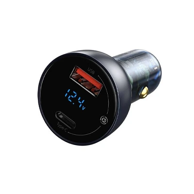 Baseus Particular Digital Display QC+PPS Dual Quick Charger Car Charger 65W CCKX-C0A Black | зарядка