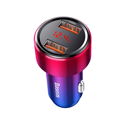 Baseus Magic Series Dual QC Digital Display For Intelligent Car Charging 45W CCMLC20A-09 Red | დამტენი