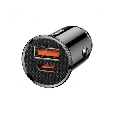 Baseus Circular Plastic PPS Car Charger CCALL-YS01 Black | damteni