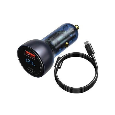 Baseus Particular Digital Display QC+PPS Dual Quick Charger Car Charger 65W TZCCKX-0G Dark Grey | damteni