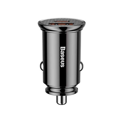 Baseus Circular Metal A+C 30W PPS Car Charger CCALL-BS01 Black | დამტენი