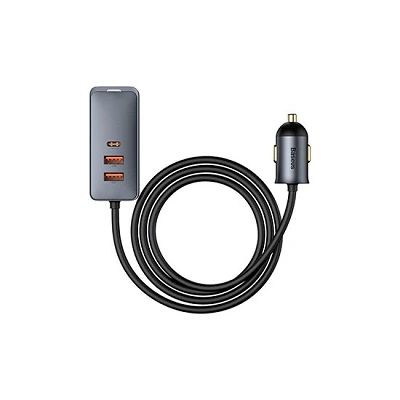 Baseus Share Together PPS Multi-port Fast Car Charger With Extension Cord 120W CCBT-A0G Grey | დამტენი