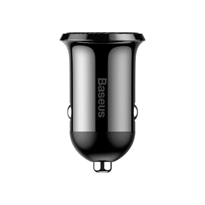Baseus Grain Pro Car Charger Dual USB 4.8A CCALLP-01 Black | დამტენი