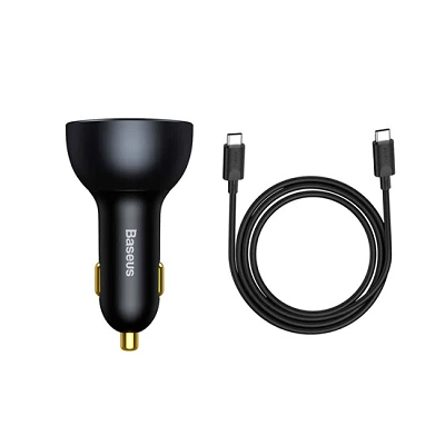 Baseus Qualcomm Quick Charge 5 Technology Multi-Port Fast Car Charger With Cable TZCCZM-0G Black | зарядка