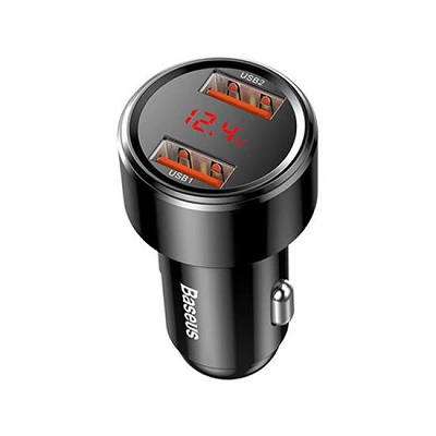 Baseus Magic Series Dual QC Digital Display For Intelligent Car Charging 45W CCMLC20A-01 Black | დამტენი