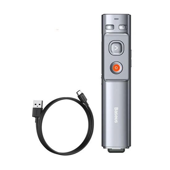 Baseus Orange Dot Wireless Presenter with Red Laser WKCD000013 Grey | proeqtoris pulti